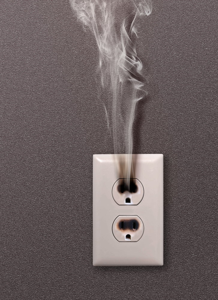 Electrical outlet smoking